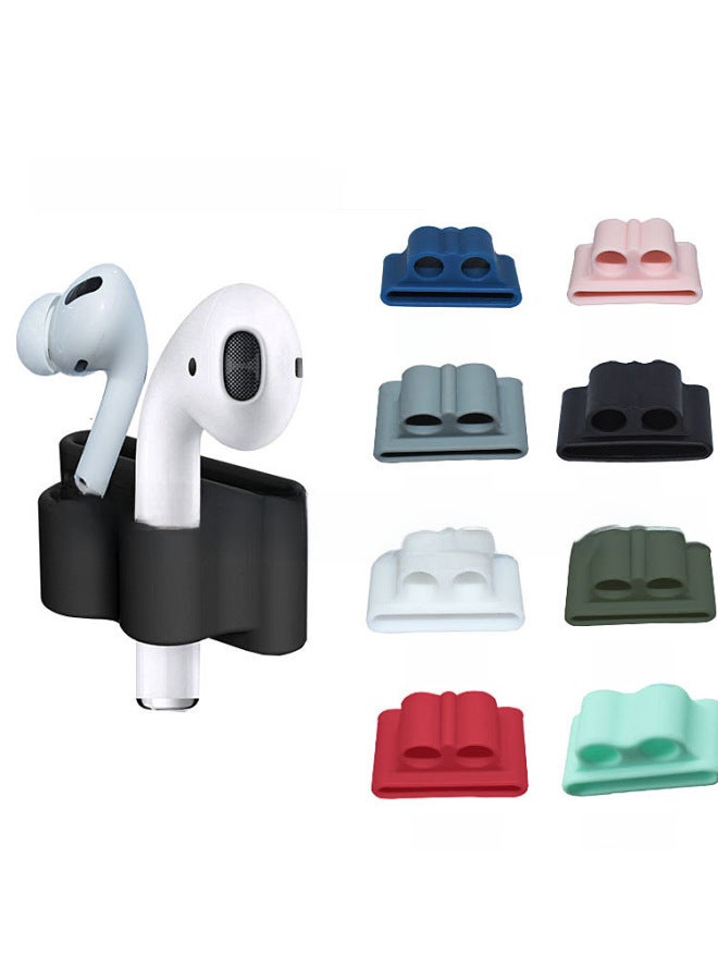 Suitable For Apple Strap Storage AirpodsPro2 Headset Anti-lost Silicone Case Watch Strap Silicone Seat Accessories-Color:496C Powder-Model:Wireless Headset Strap Buckle Universal  - Image 2