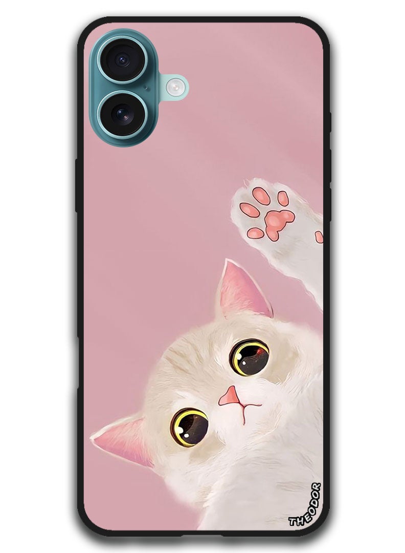 Theodor غطاء واقي مضاد للخدش ومقاوم للصدمات لجهاز آيفون 16 بلس (6.7)-إنش قطة لطيفة - Image 1