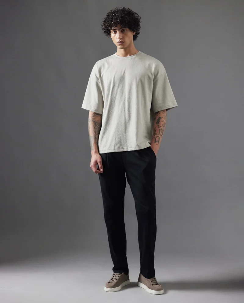 Rare Rabbit Men's Cotton Regular Fit Solid Trouser