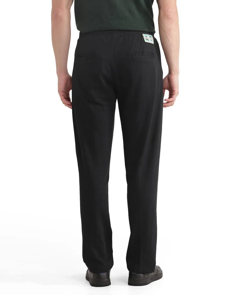 Rare Rabbit Men's Cotton Regular Fit Solid Trouser