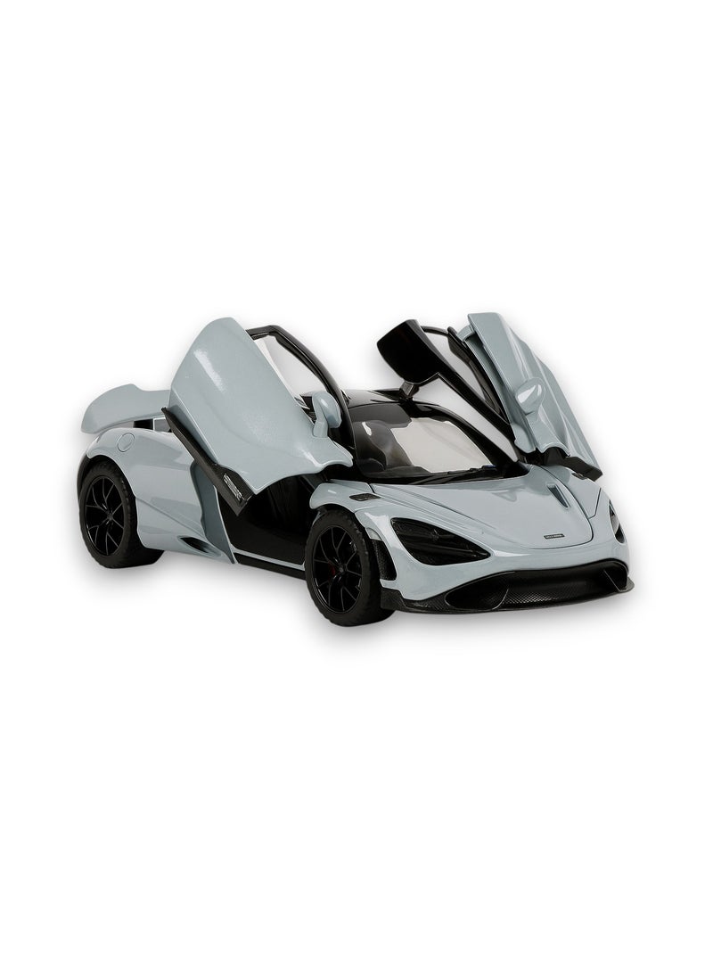 Toy Factory - McLaren 720S 1:32 Scale Alloy Metal Die-Cast Pull Back Toy Car with Light & Sound | Openable Doors | Collectible Sports Car Model for Kids & Adults | Gift Toy for Boys & Car Lovers - Image 2