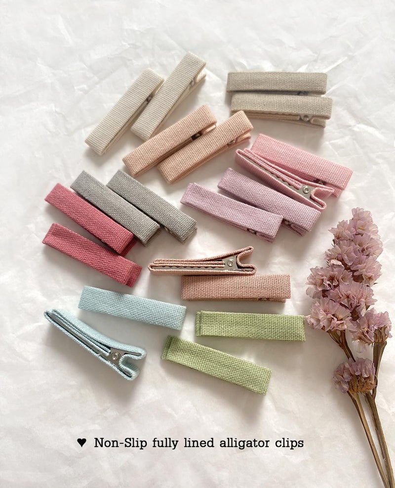 Cherssy Hair Clips for Baby Girls' Fine Hair, 20Pcs Solid Colors Fully Lined Alligator Clips for Toddlers Kids School Age Girls, Handmade Hair Accessories and Barrettes - Image 5