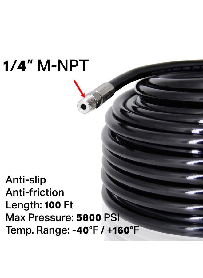 Twinkle Star Sewer Jetter Kit for Pressure Washer -100 ft Hose, 1/4 Inch NPT, Drain Cleaning Hose, Button Nose & Rotating Sewer Jetting Nozzle, Orifice 4.0, 4.5, 5.5, 4000 PSI - Image 3