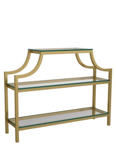 Steel Console Table with Glass Top & Storage Shelf Gold 83x109x30cm - pzsku/ZA7DA192E446FA2F009FFZ/45/_/1718435622/0e906de2-164e-49c9-954b-2b87ab2fff36