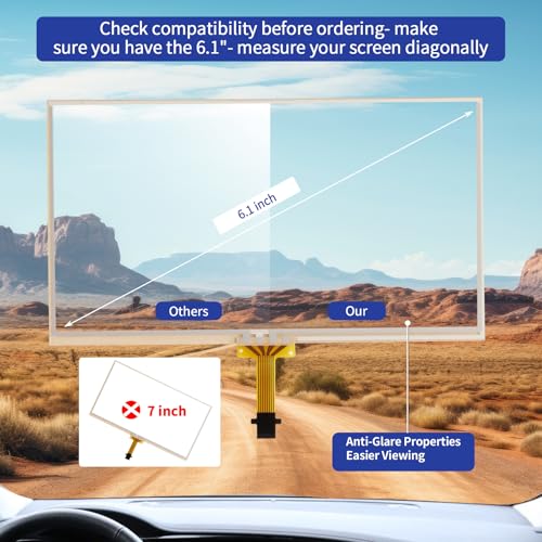 RESNAVSCREN 6.1" 8 Pin Touch Screen Digitizer Replacement for Toyota Camry Corolla Prius 2009-2014 Radio Screen, Touchscreen for LA061WQ1 TD02 OEM Navigation System Ultra-sensitive Display Glass Panel - Image 3