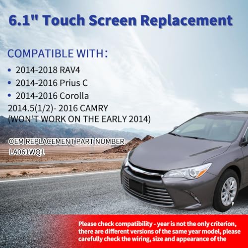 RESNAVSCREN 6.1" 8 Pin Touch Screen Digitizer Replacement for Toyota Camry Corolla Prius 2009-2014 Radio Screen, Touchscreen for LA061WQ1 TD02 OEM Navigation System Ultra-sensitive Display Glass Panel - Image 2
