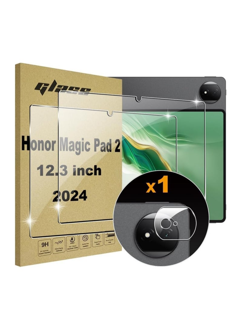 Compatible with Honor MagicPad 2 12.3 2024 screen Protector, 【2+1 pack】 tempered glass camera lens protector + HD 9H hardness tempered glass screen protector - Image 1
