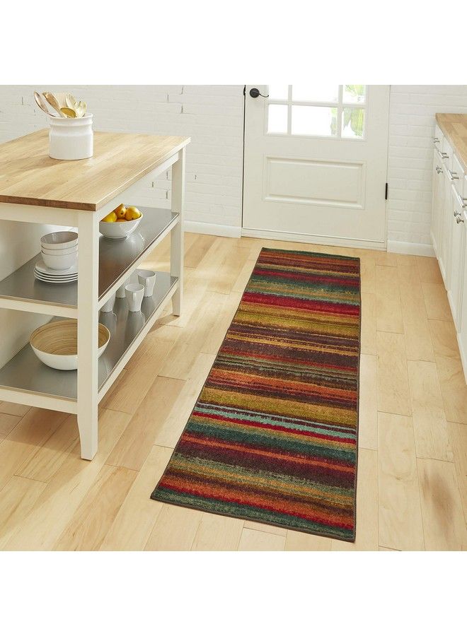 Mohawk Home Boho Stripe 2' X 8' Area Rug Multicolor Perfect For Living Room Dining Room Office - Image 1