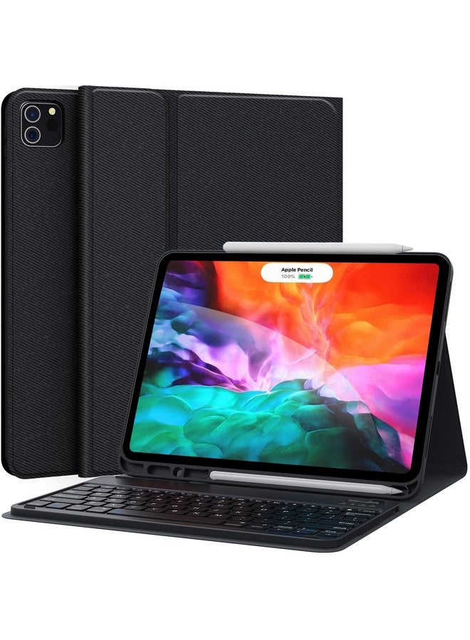 Keyboard Case for iPad Pro 12.9 2020 4th Generation, iPad Pro 12.9 Case with Keyboard 3rd Generation 2018 - Wireless Detachable - with Pencil Holder - iPad Pro 12.9 inch Keyboard Case, Black  - Image 1