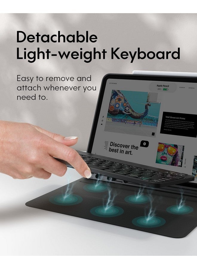 Keyboard Case for iPad Pro 12.9 2020 4th Generation, iPad Pro 12.9 Case with Keyboard 3rd Generation 2018 - Wireless Detachable - with Pencil Holder - iPad Pro 12.9 inch Keyboard Case, Black  - Image 3
