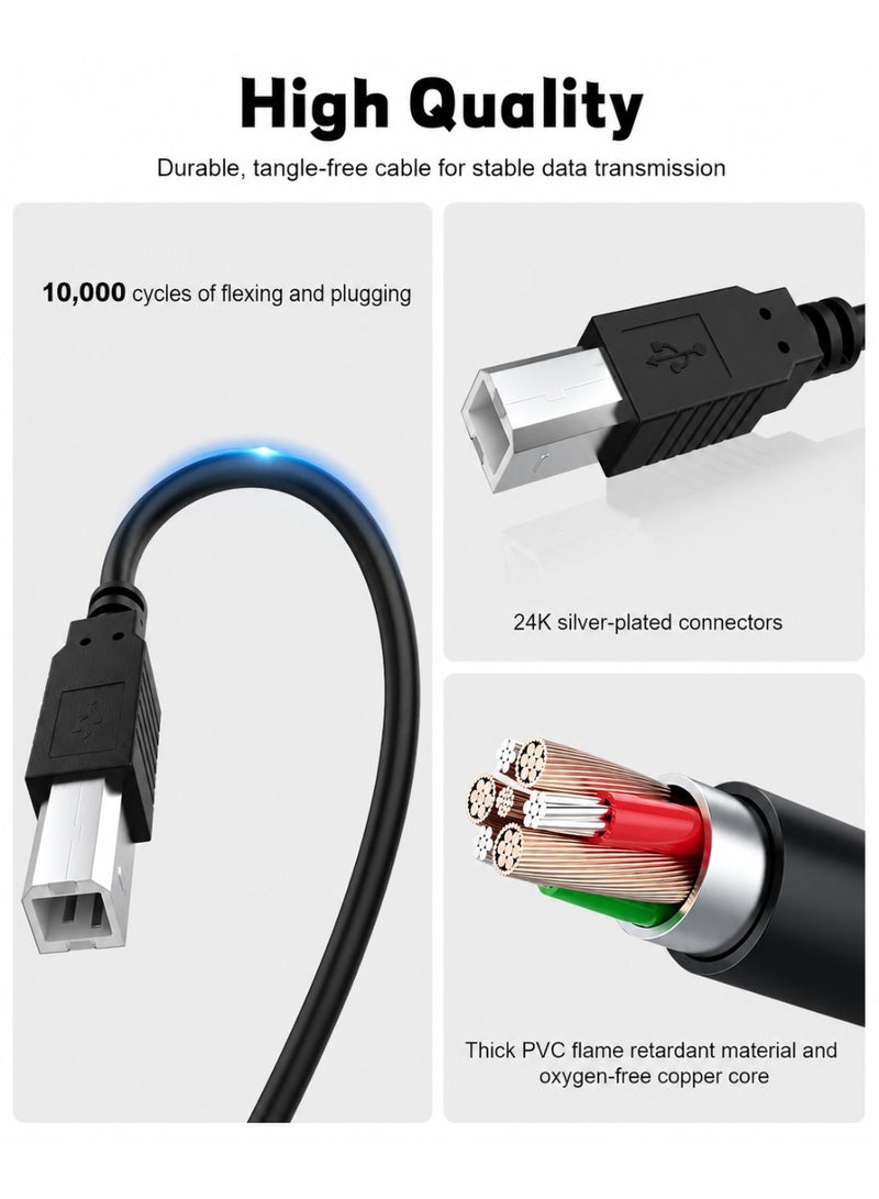 FUJISHKA 480Mbps USB Printer Cable for Printers and Scanners - 10m Black - Image 5