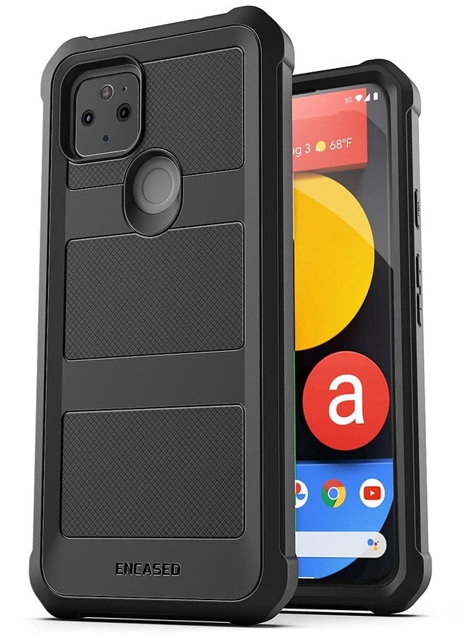 إنكاسد جراب فالكون أرمور المُصمم خصيصًا لهاتف Pixel 5a 5G، مزود بمشبك حزام، جراب حماية كامل للجسم مع حافظة (Google Pixel 5a) أسود - Image 3