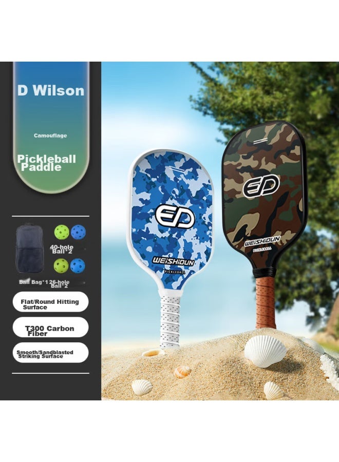 Weishidun Pickleball Racket Set, Camouflage, Carbon Fiber T300pickleball, Indoor And Outdoor Sports Equipment - Image 1