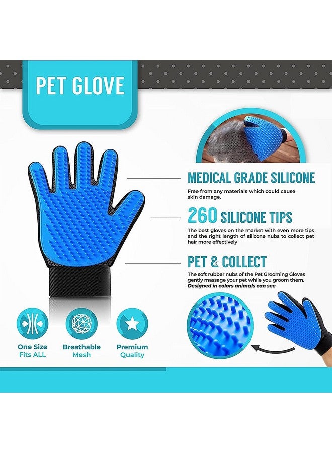 Pet Grooming Combo For Dogs And Cats | Nail Clipper/Cutter With Filer, True Touch Massaging Glove, Soothing/Bathing Glove, And Stainless Steel Paw Design Comb (Combo Of 4) - Image 2