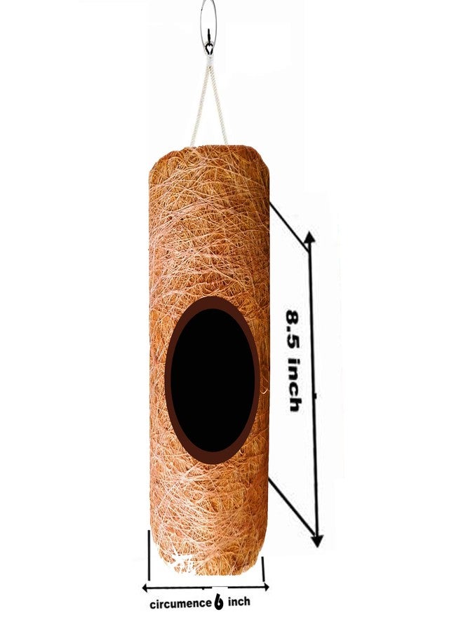 LIVEONCE Safest Vertical Cylinder Bird nest Purely Handmadelove Birds/Sparrow/Small Birds-Natural Color - Image 4