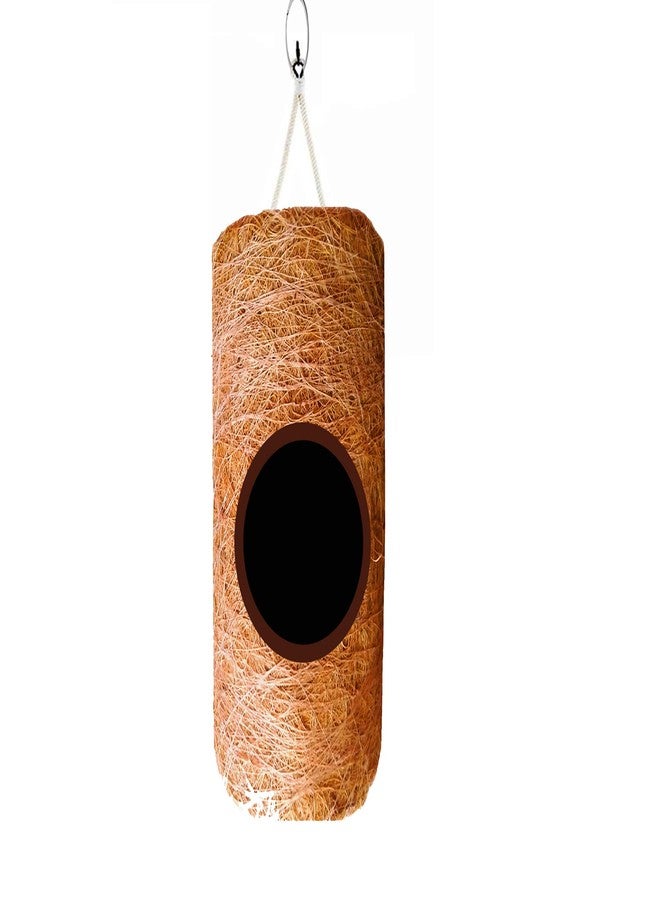 LIVEONCE Safest Vertical Cylinder Bird nest Purely Handmadelove Birds/Sparrow/Small Birds-Natural Color - Image 2
