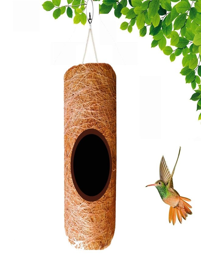 LIVEONCE Safest Vertical Cylinder Bird nest Purely Handmadelove Birds/Sparrow/Small Birds-Natural Color - Image 1