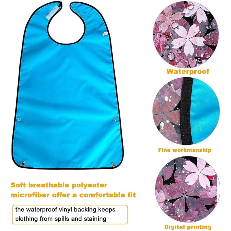 VOPHIA 1 Pcs Adult Bibs for Women Washable Bib Reusable Waterproof Clothing Protector with Optional Crumb Catcher - Image 2
