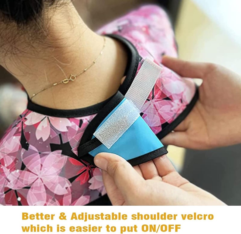 VOPHIA 1 Pcs Adult Bibs for Women Washable Bib Reusable Waterproof Clothing Protector with Optional Crumb Catcher - Image 5