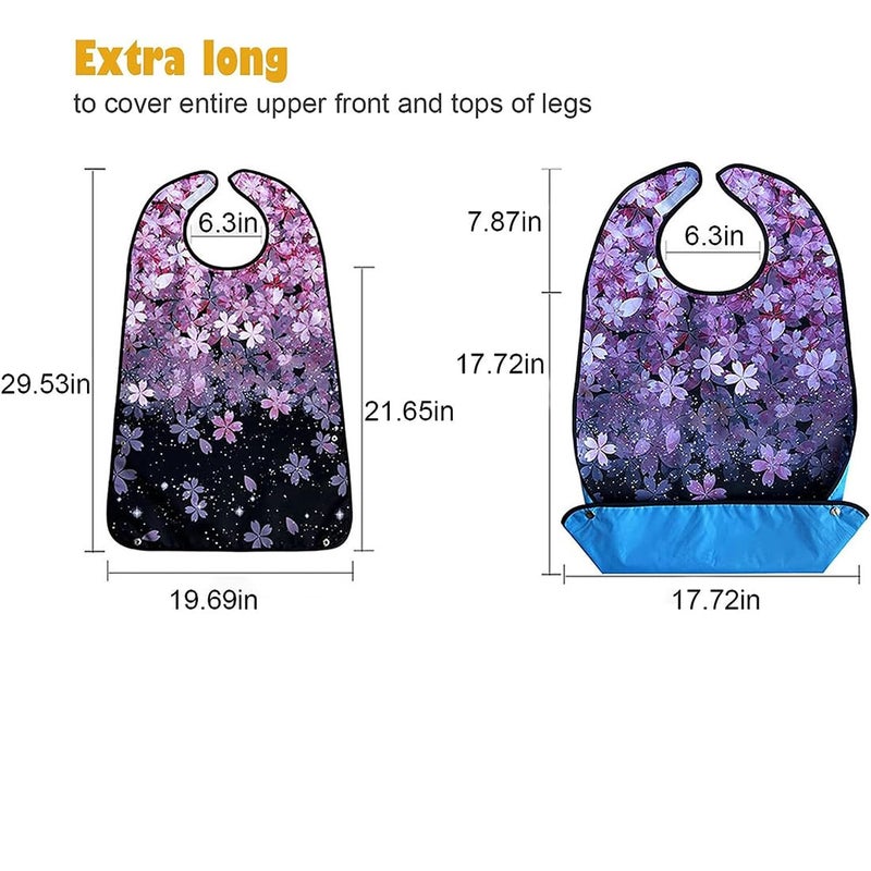 VOPHIA 1 Pcs Adult Bibs for Women Washable Bib Reusable Waterproof Clothing Protector with Optional Crumb Catcher - Image 3