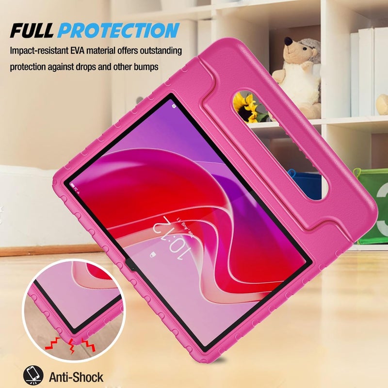 Procases Kids Case For Lenovo Tab M11 2024 Tb330Fu, Shockproof Lightweight Kids Friendly Case With Convertible Handle Stand For Girls Boys Children Toddler Baby -Magenta - Image 5