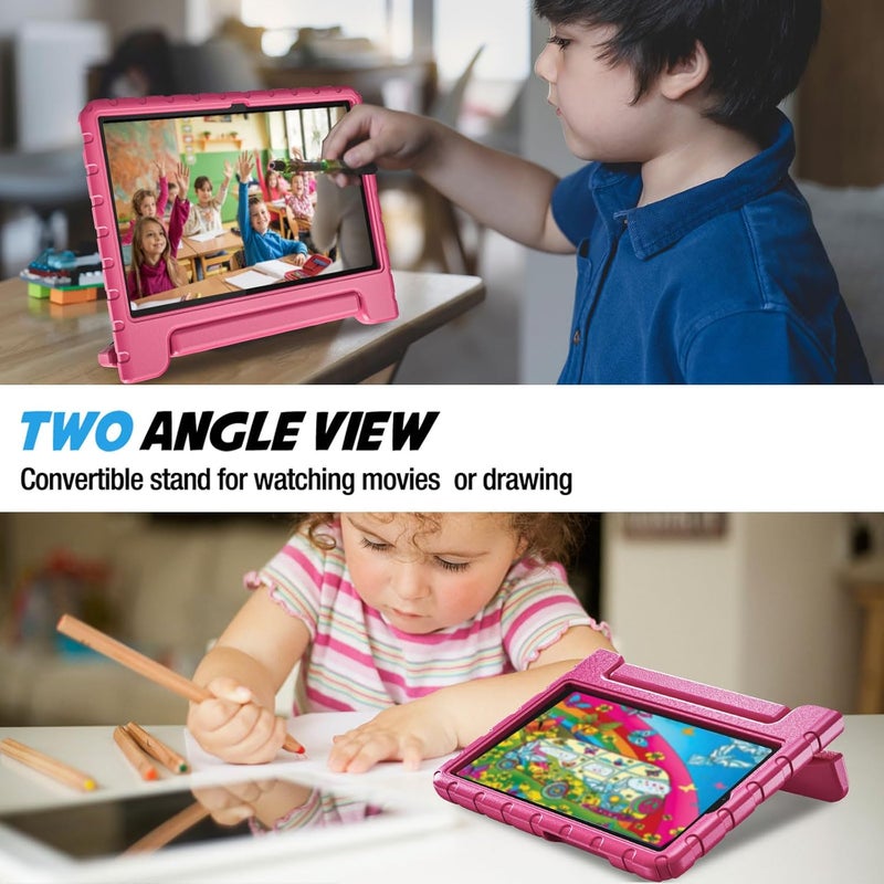 Procases Kids Case For Lenovo Tab M11 2024 Tb330Fu, Shockproof Lightweight Kids Friendly Case With Convertible Handle Stand For Girls Boys Children Toddler Baby -Magenta - Image 2