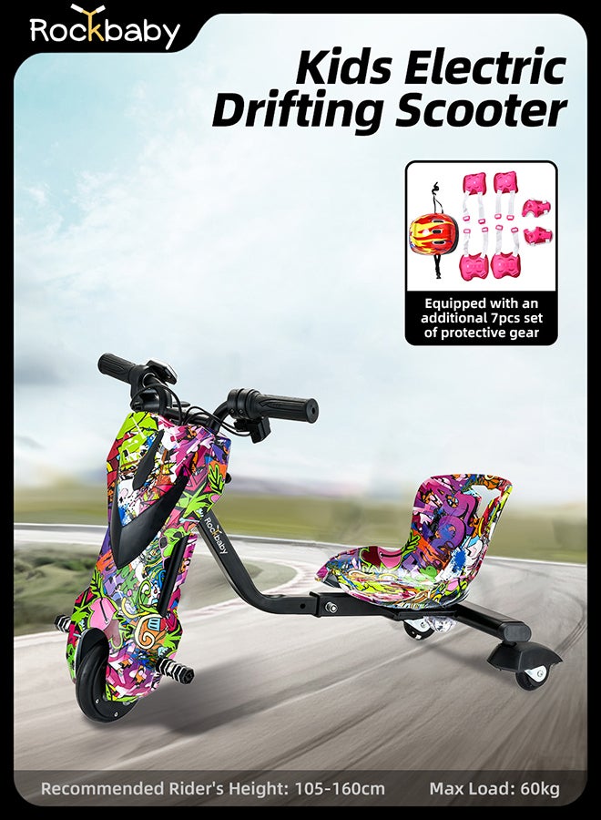 Rockbaby Mini 36V High-Power 360°Children/Adult Electric Drifting Scooter-Adjustable With Bluetooth And Protective Gear 68.5x54x21cm Multicolour - Image 2