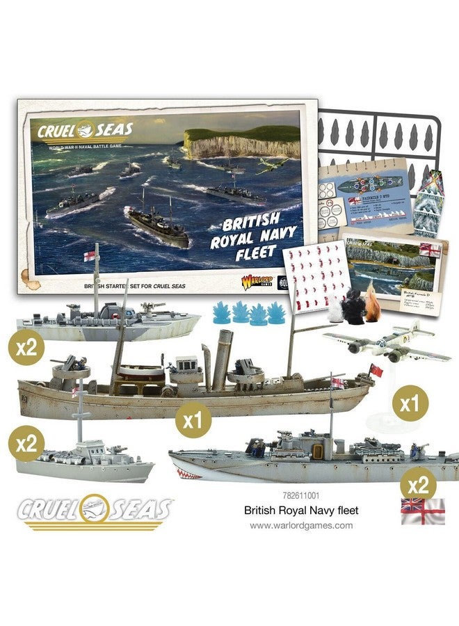 WARLORD GAMES Cruel Seas Warlord British Royal Fleet 1:300 WWII Naval Military Wargaming Plastic Model Kit 782611001 - Image 1