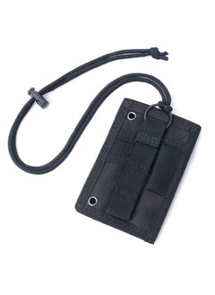Tacticool Tactical Id Card Holder Detachable Hook & Loop Patch Badge Holder Adjustable 1000D Cordura Neck Lanyard Key Ring And Credit Card Organizer (Black)  - Image 1