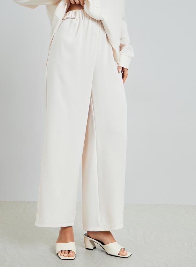 Amirah Cream Oversized Shirt and Wide Leg Pants Modest Set - Image 5