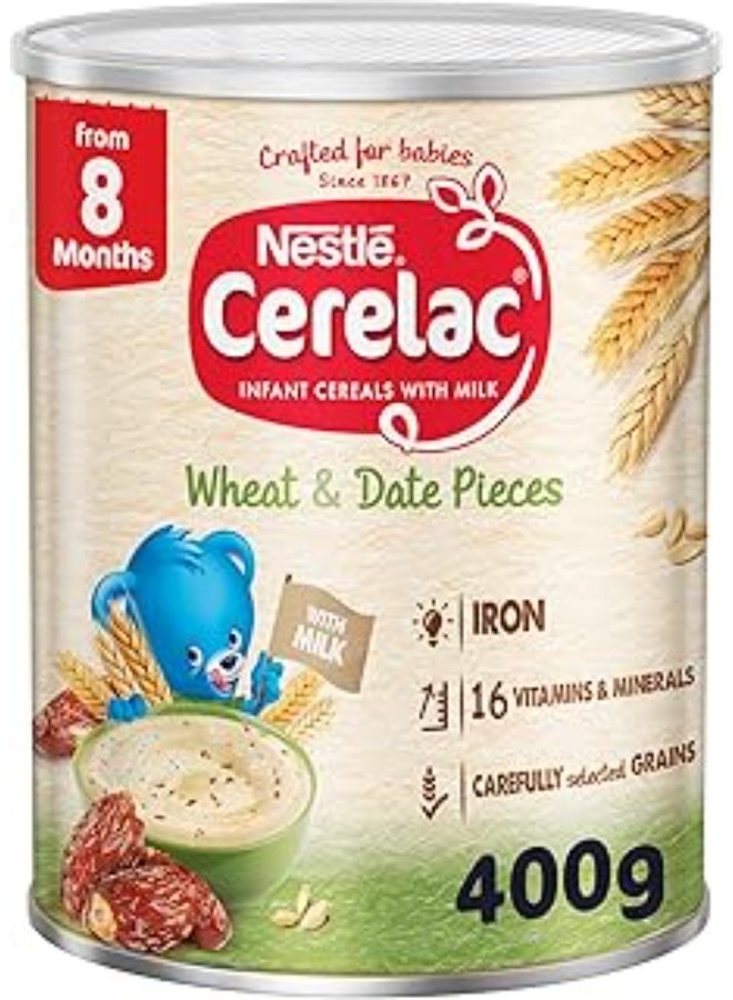 mc Nestlé Cerelac Wheat & Date Infant Cereal With Milk 400g – Nutritious Baby Food for Growth & Development – Baby Breakfast Cereal