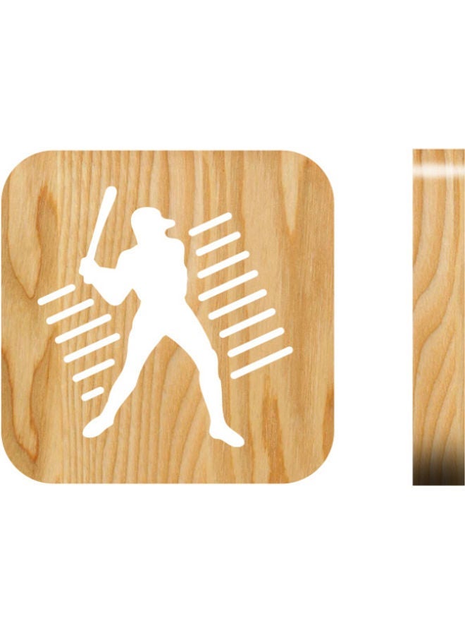 NIBEMINENT Baseball Shaped Hollow Table Lamp Brown 19x19cm - Image 1