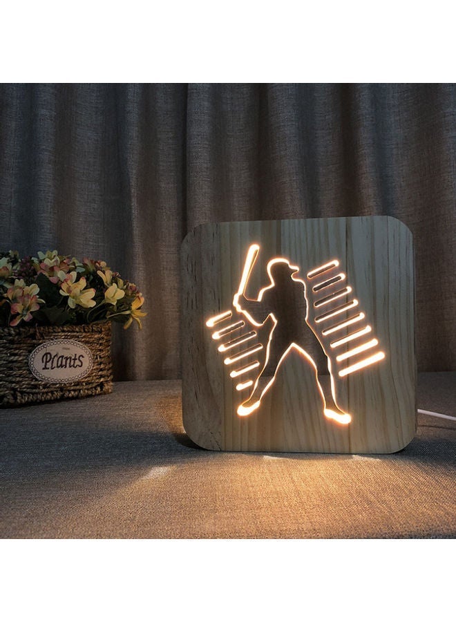 NIBEMINENT Baseball Shaped Hollow Table Lamp Brown 19x19cm - Image 5