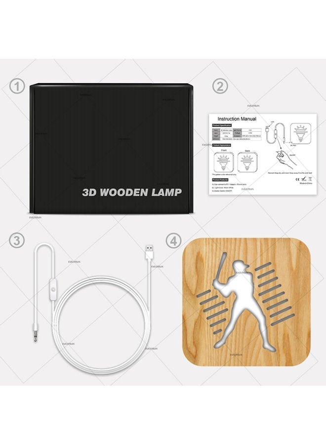 NIBEMINENT Baseball Shaped Hollow Table Lamp Brown 19x19cm - Image 4