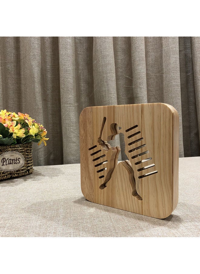 NIBEMINENT Baseball Shaped Hollow Table Lamp Brown 19x19cm - Image 3