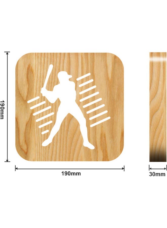 NIBEMINENT Baseball Shaped Hollow Table Lamp Brown 19x19cm - Image 2