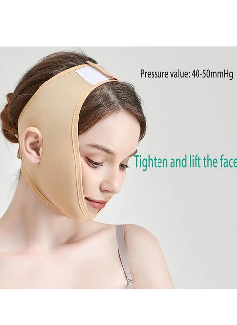 A face and chin corset is a product used to slim the face and chin, and it can also be used after plastic surgery. This corset is reusable, making it a practical and economical product. In beige