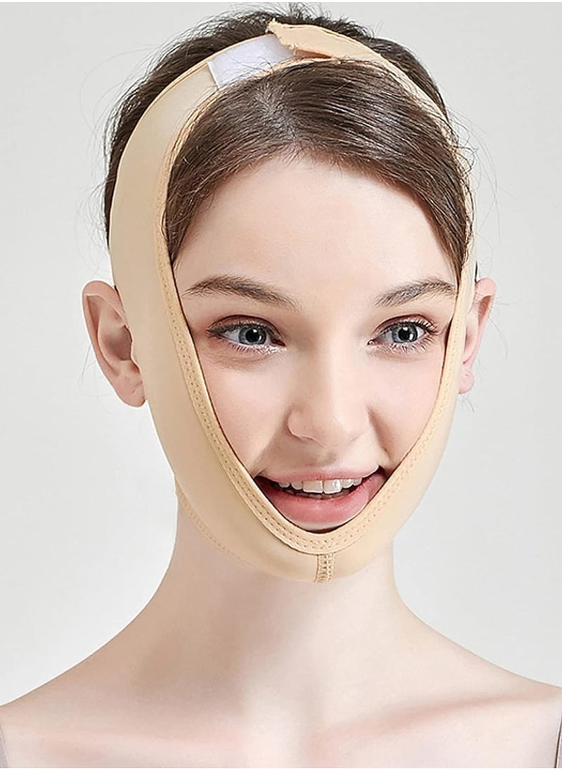 Generic - A face and chin corset is a product used to slim the face and chin, and it can also be used after plastic surgery. This corset is reusable, making it a practical and economical product. In beige - Image 1