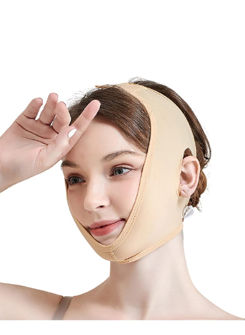 Generic - A face and chin corset is a product used to slim the face and chin, and it can also be used after plastic surgery. This corset is reusable, making it a practical and economical product. In beige - Image 1