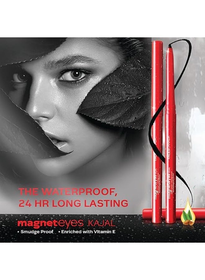 FACESCANADA Magneteyes Kajal Stick - Black, 0.35 Gm | 24 Hr Long Stay | One Stroke Smooth Glide | Waterproof, Smudgeproof & Fadeproof | Deep Matte Finish | Enriched With Almond Oil & Vitamin E - Image 2