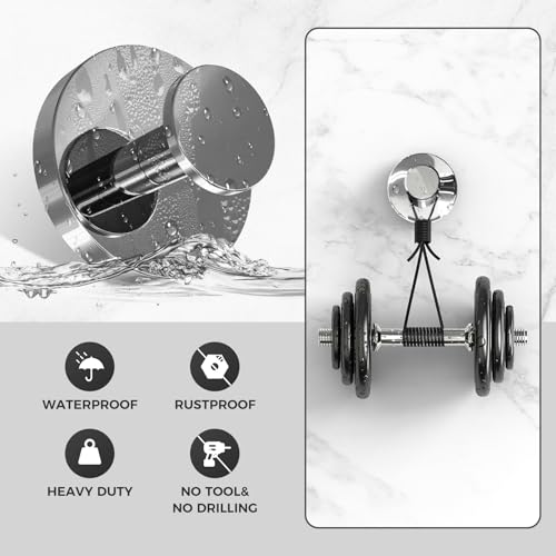 WingWider Shower Hooks for Inside Shower,Suction Cup Hooks for Glass Window,Removable Towel Hooks for Bathrooms,2 Packs(Mirror) - Image 5