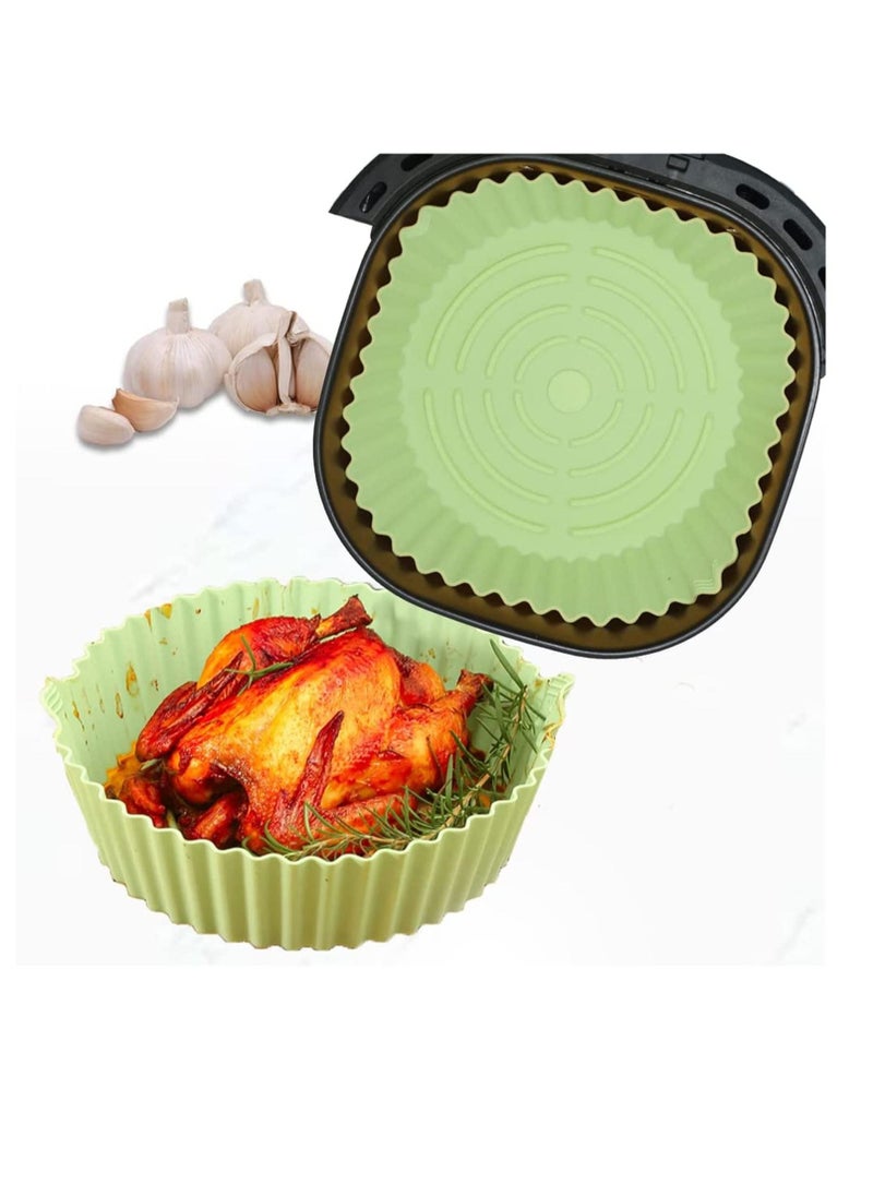 Excefore Air Fryer Silicone Baking Tray 7.6inch for 3 to 5 Qt Reusable Air Fryer Silicone liners, Round Air Fryer Silicone Basket for Air Fryer Easy Cleaning Silicone Pot  - Image 1
