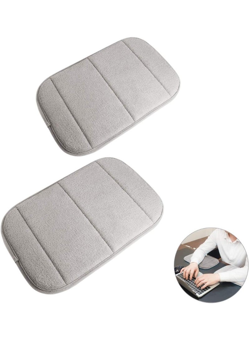 2 Pack Portable Computer Elbow Wrist Pad, Premium Memory Cotton Desktop Keyboard Arm Rest Support Mat for Office Home Laptops - More Comfort & Less Strain(7.9 x 11.8 Inch) (Grey) - Image 1