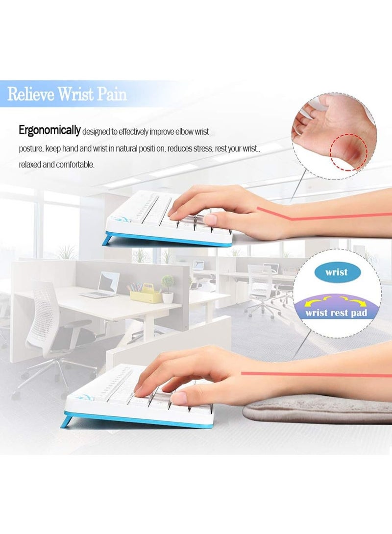 2 Pack Portable Computer Elbow Wrist Pad, Premium Memory Cotton Desktop Keyboard Arm Rest Support Mat for Office Home Laptops - More Comfort & Less Strain(7.9 x 11.8 Inch) (Grey) - Image 2