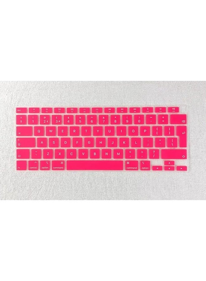 O Ozone Keyboard Skin For MacBook Pro 16 inch 13 inch M1 Silicone Keyboard Cover A2338 A2289 A2251 A2141 English UK/EU Layout - Solid Pink  - Image 2
