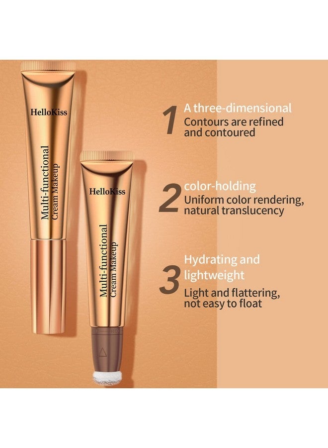 Yeweian Yeweian Liquid Contour Beauty Wand, Cream Highlighter Makeup Stick,Smooth Liquid Bronzer Stick with Cushion Applicator, Lightweight Blendable Body Face Shimmer Highlighter Contour Stick, Cruelty-free(02+05) - Image 4