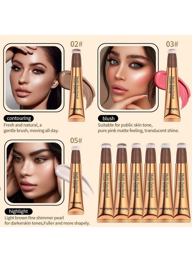Yeweian Yeweian Liquid Contour Beauty Wand, Cream Highlighter Makeup Stick,Smooth Liquid Bronzer Stick with Cushion Applicator, Lightweight Blendable Body Face Shimmer Highlighter Contour Stick, Cruelty-free(02+05) - Image 2