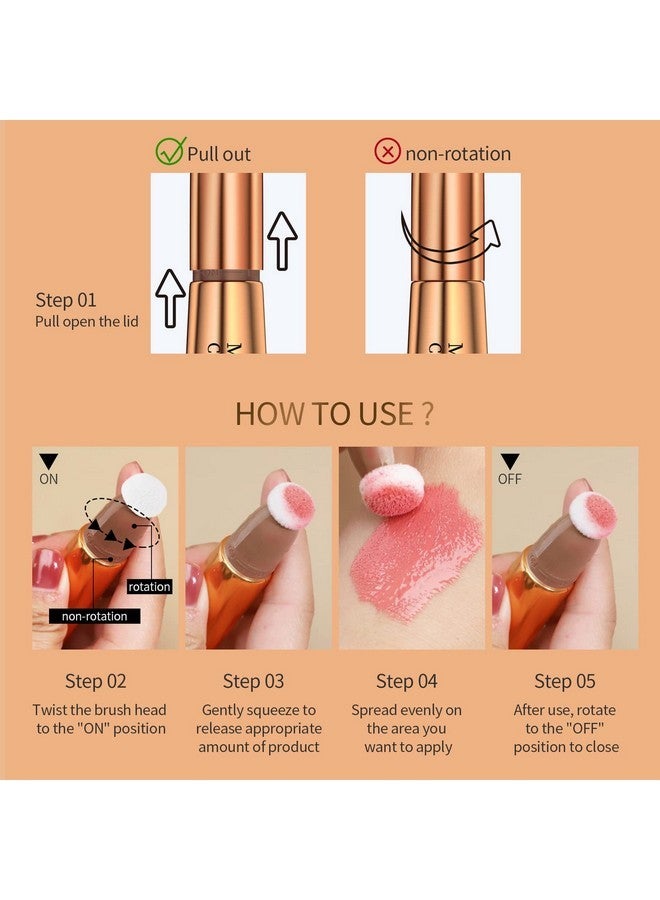 Yeweian Yeweian Liquid Contour Beauty Wand, Cream Highlighter Makeup Stick,Smooth Liquid Bronzer Stick with Cushion Applicator, Lightweight Blendable Body Face Shimmer Highlighter Contour Stick, Cruelty-free(02+05) - Image 3
