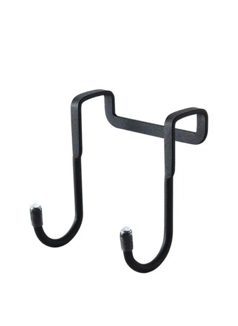 CleanWave - The Pure Effect Black Stainless Steel Double S-Shaped Hook – No-Drill, Heavy-Duty Hanger for Kitchen, Bathroom, & Cabinet Doors – Space-Saving Towel & Coat Holder  - Image 2