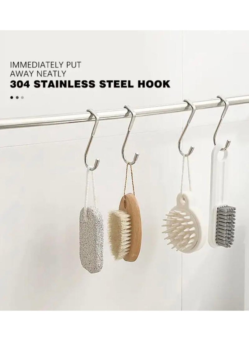CleanWave - The Pure Effect Black Stainless Steel Double S-Shaped Hook – No-Drill, Heavy-Duty Hanger for Kitchen, Bathroom, & Cabinet Doors – Space-Saving Towel & Coat Holder  - Image 3